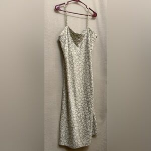 A New Day Floral Midi Dress in Cream and Green